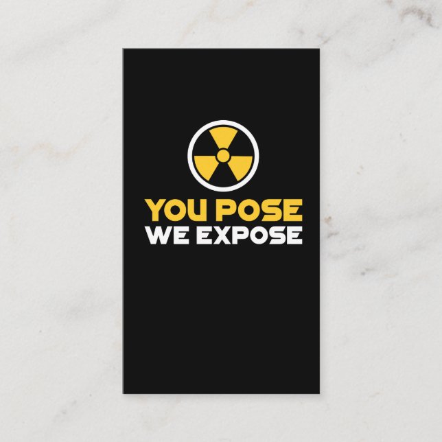 Radiology X-Ray Tech Gift Radioactive nuclear Business Card (Front)