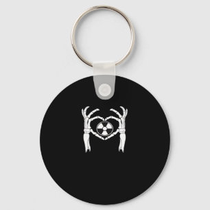 Radiology X-Ray Tech Heart Shaped Skeleton Hands D Keychain