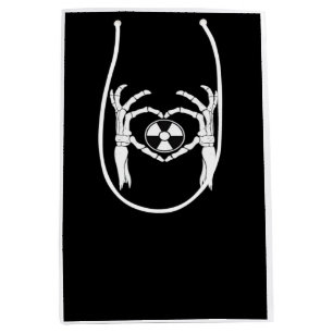 Radiology X-Ray Tech Heart Shaped Skeleton Hands D Medium Gift Bag