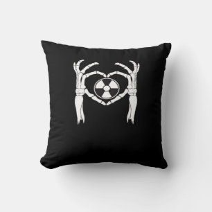 Radiology X-Ray Tech Heart Shaped Skeleton Hands D Throw Pillow