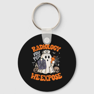 Radiology You Pose We Expose Retro Halloween Xray Keychain