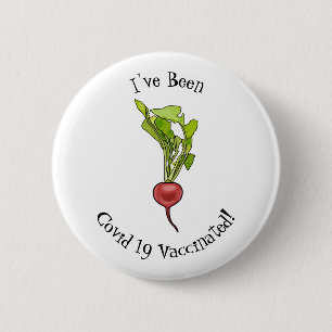 Radish cartoon illustration 2 inch round button