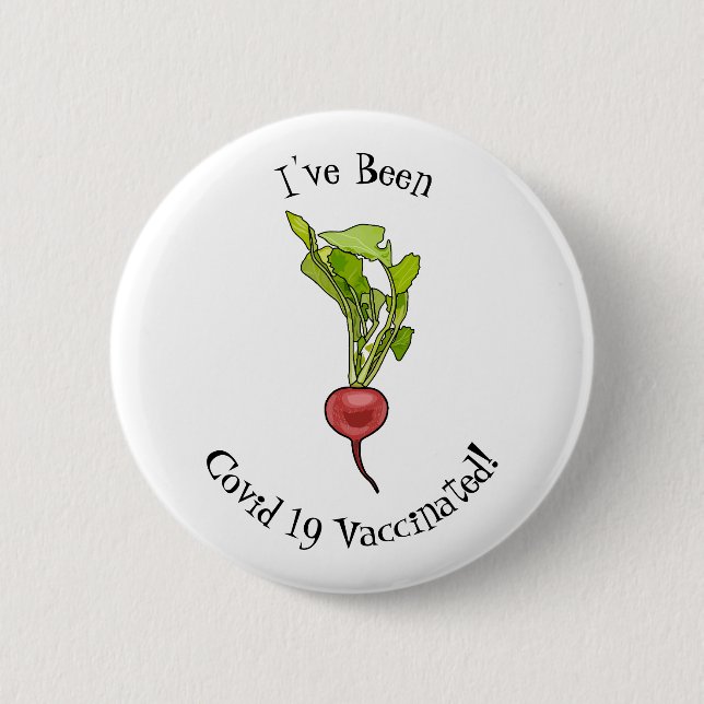 Radish cartoon illustration 2 inch round button (Front)