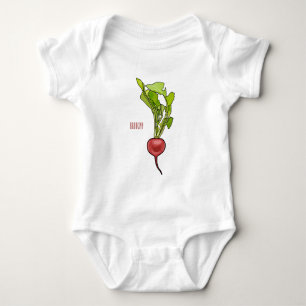 Radish cartoon illustration  baby bodysuit