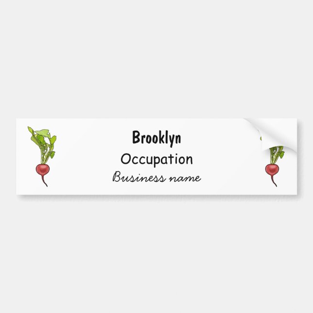 Radish cartoon illustration bumper sticker (Front)