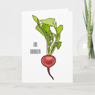 Radish cartoon illustration  card