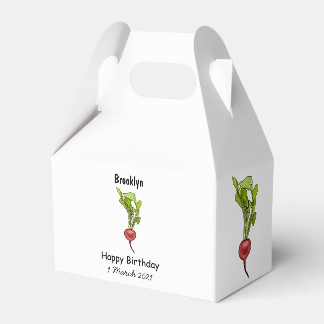 Radish cartoon illustration favor box (Front Side)