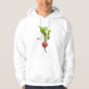 Radish cartoon illustration  hoodie