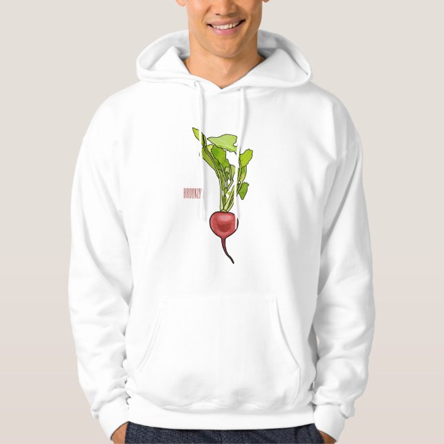 Radish cartoon illustration  hoodie (Front)