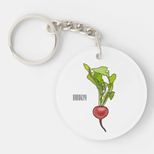 Radish cartoon illustration  keychain