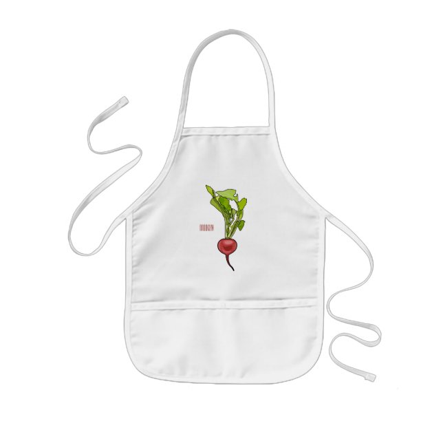 Radish cartoon illustration  kids apron (Front)