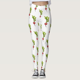 Radish cartoon illustration leggings