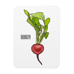 Radish cartoon illustration magnet