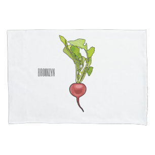 Radish cartoon illustration  pillowcase