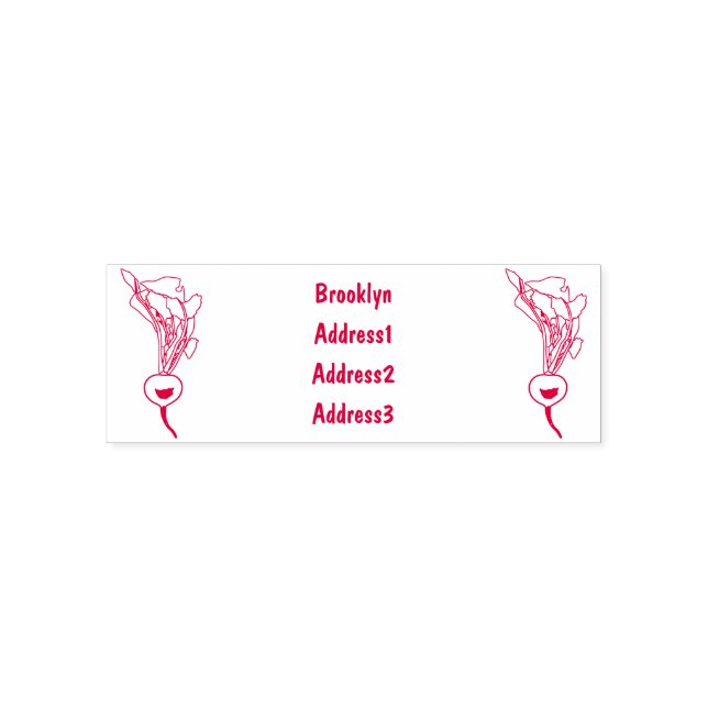 Radish cartoon illustration self-inking stamp (Design)