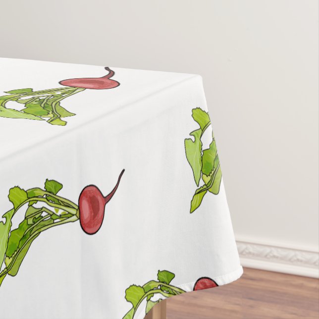 Radish cartoon illustration  tablecloth (In Situ)