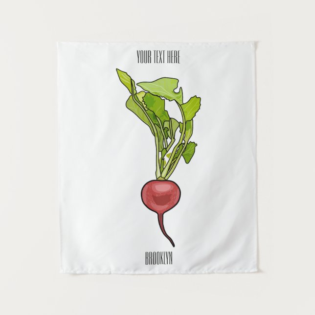 Radish cartoon illustration  tapestry (Front)