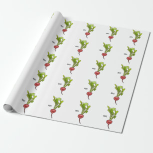 Radish cartoon illustration  wrapping paper