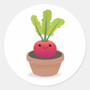 Radish Character Classic Round Sticker