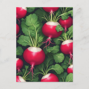 Radish Pattern Fresh Vegetable Postcard