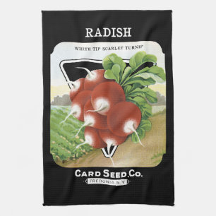 Radish Seed Packet Label Kitchen Towel