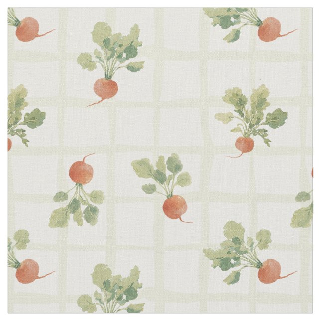 Radish summer picnic fabric (Close Up)