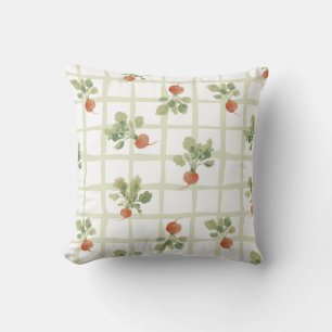 Radish summer picnic throw pillow
