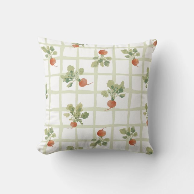 Radish summer picnic throw pillow (Front)