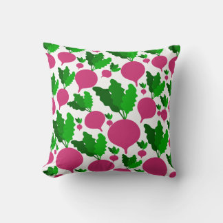 Radish vegetable pattern  throw pillow