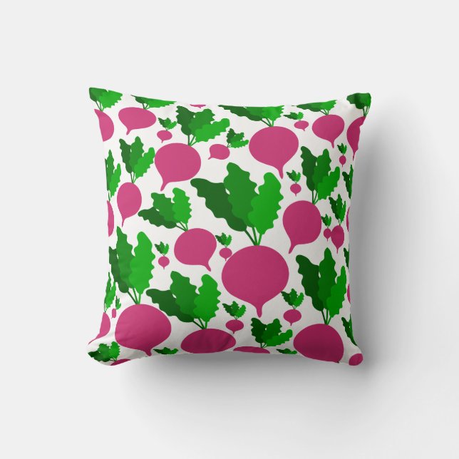 Radish vegetable pattern  throw pillow (Front)