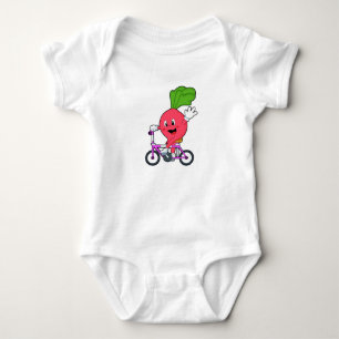 Radish with Bicycle Baby Bodysuit
