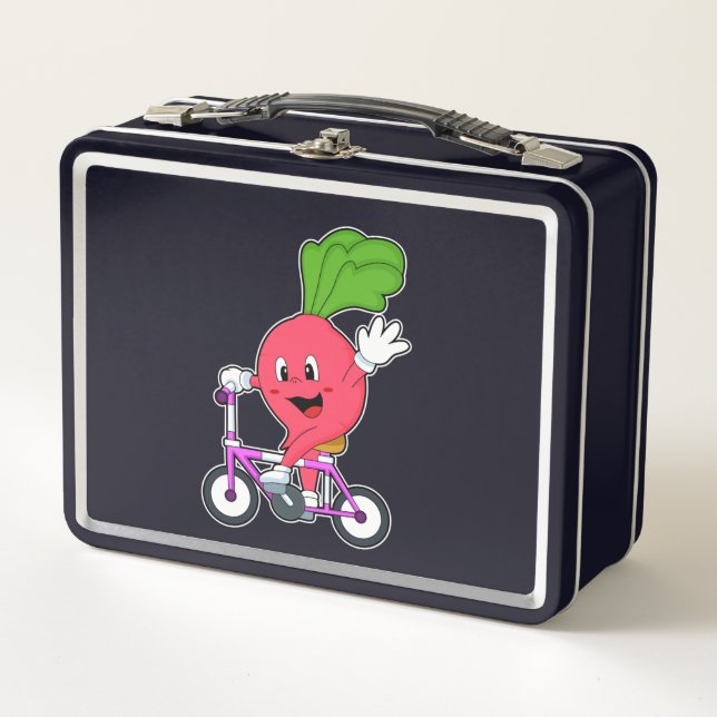 Radish with Bicycle Metal Lunch Box (Front)