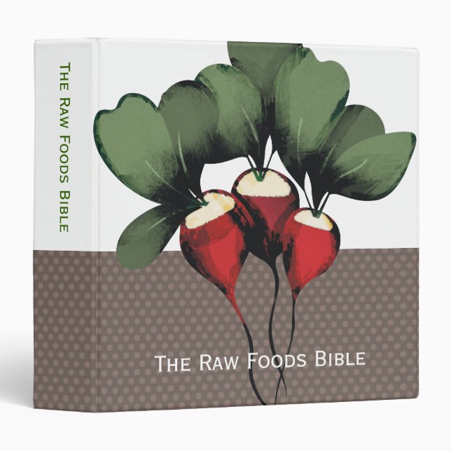 radishes vegetable vegan recipe cookbook binder (Front/Spine)