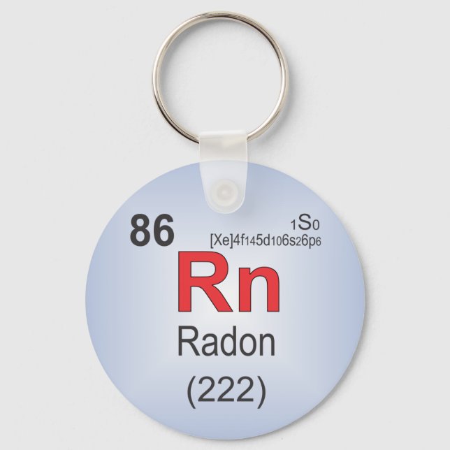 Radon Individual Element of the Periodic Table Keychain (Front)