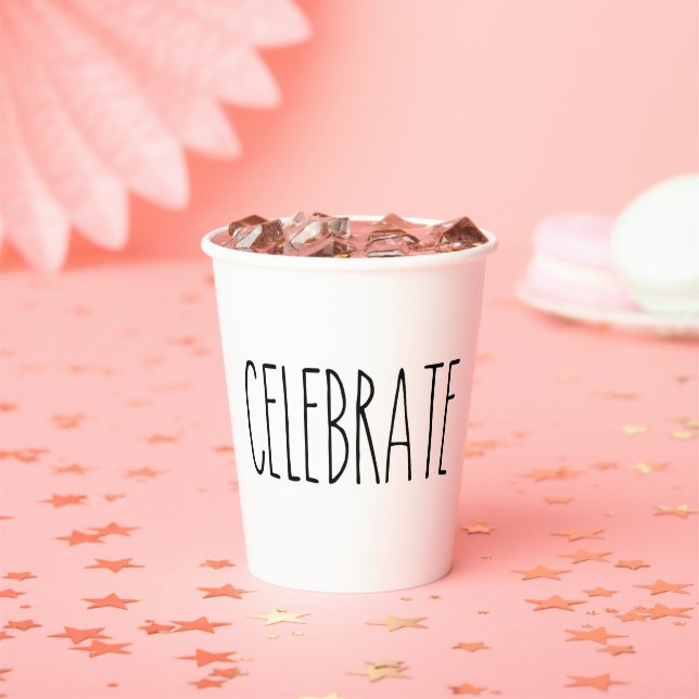 RAE DUNN Inspired Celebrate Simple Understated Paper Cups (Insitu)