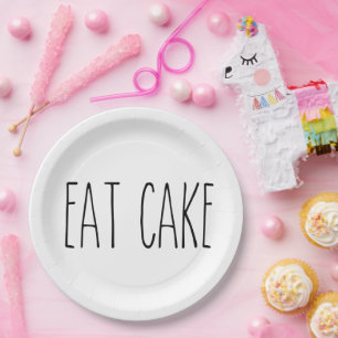 RAE DUNN Inspired EAT CAKE Simple Understated Paper Plate