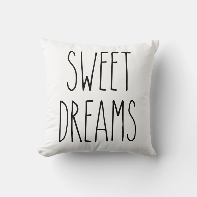 RAE DUNN Inspired Sweet Dreams Simple Modern Throw Pillow (Front)