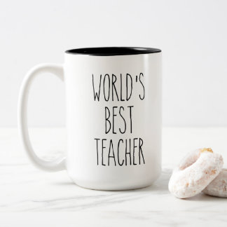 RAE DUNN Inspired World's Best Teacher Coffee Mug