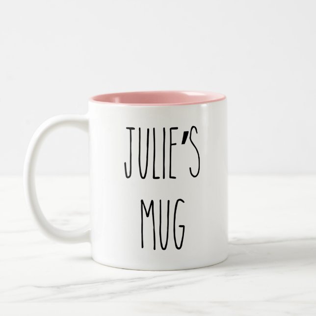 RAE DUNN Inspirée Nom Personnalisé Café Mug (Gauche)