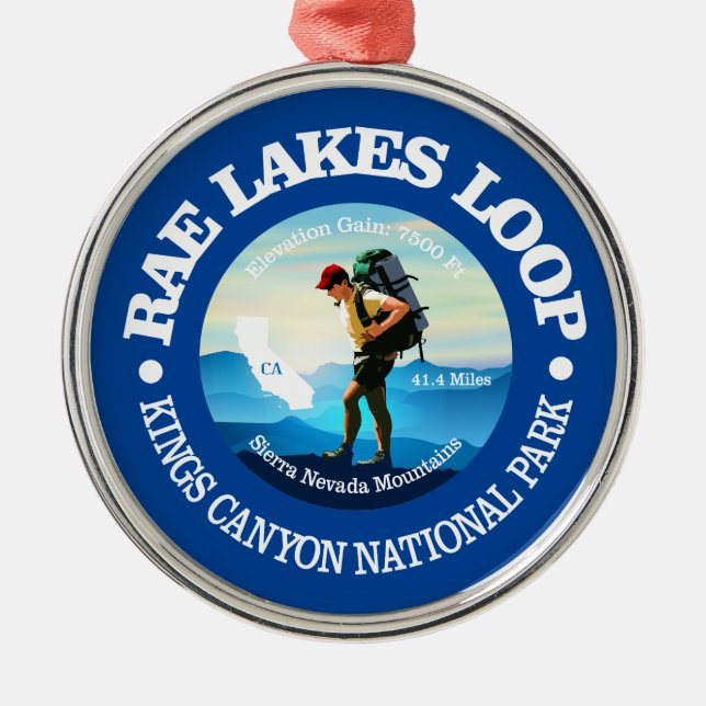 Rae Lakes Loop (C) Metal Ornament (Front)