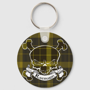 Raeburn Tartan Skull Keychain