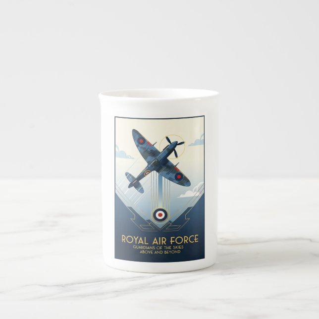 RAF Art Deco Bone China Mug (Front)