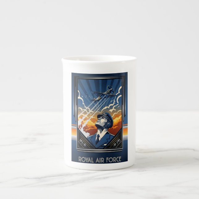 RAF Art Deco Bone China Mug (Front)