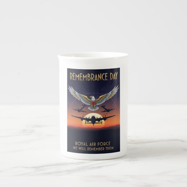 RAF Art Deco Remembrance Day Edition Bone China Mug (Front)