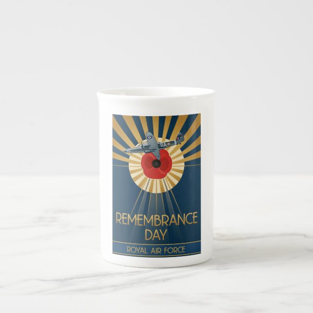 RAF Art Deco Remembrance Day Edition Bone China Mug (Front)