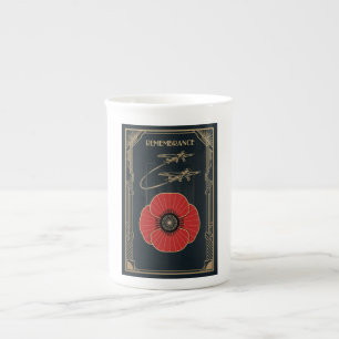 RAF Art Deco Remembrance Day Edition Bone China Mug