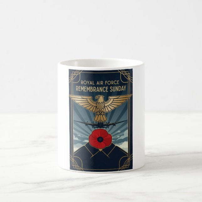 RAF Art Deco Remembrance Day Edition Coffee Mug (Center)