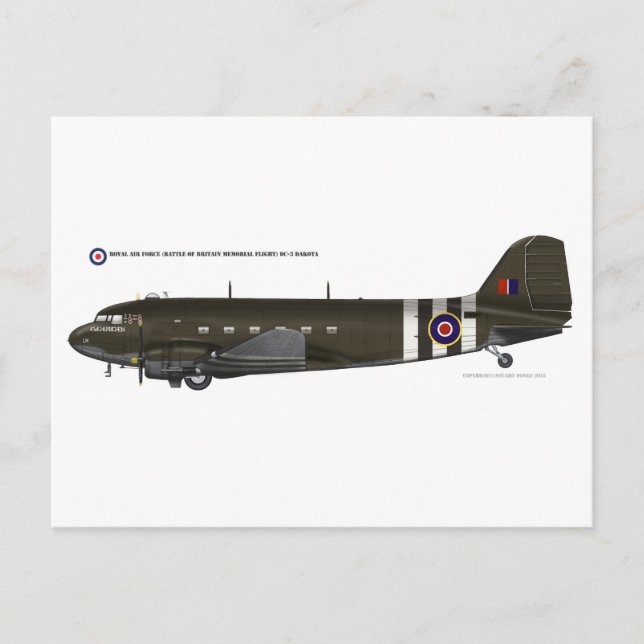 RAF BBMF DC3 Dakota Postcard (Front)