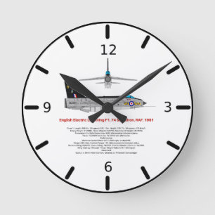 RAF Lighting Fighter Jet  Round Clock