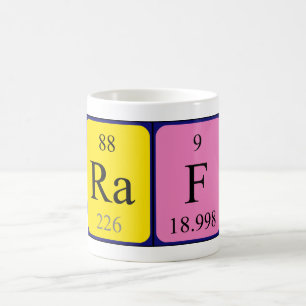 Raf periodic table name mug